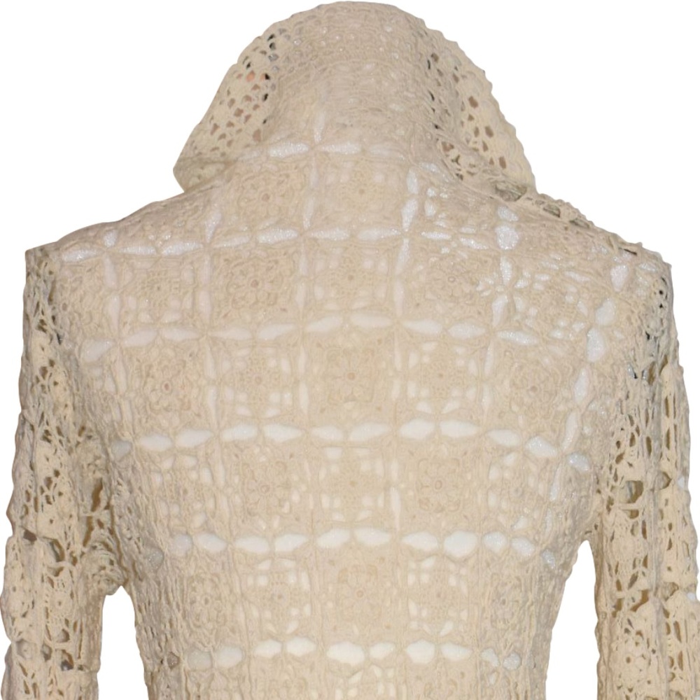 Hand Knit Ralph Lauren Crochet Cardigan Size Small - Picture 5 of 8